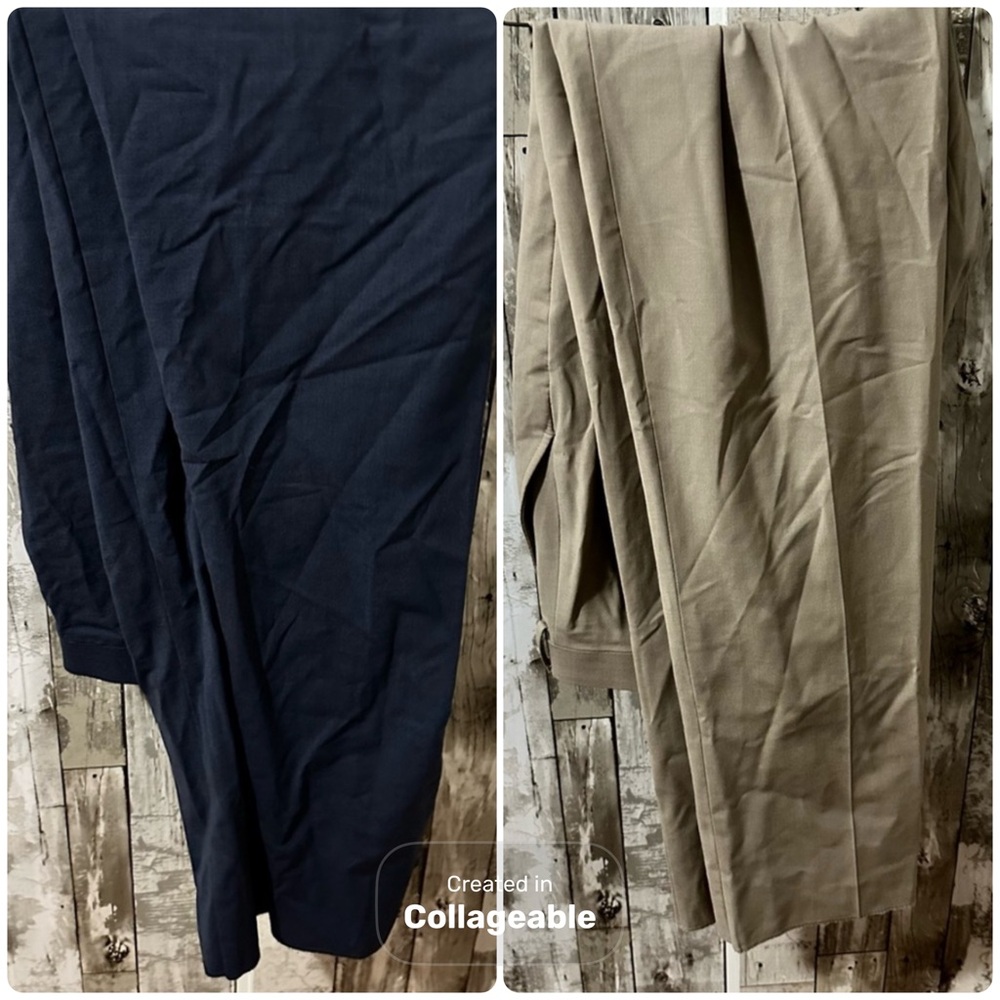 Two Pairs of Joseph Abboud Trousers Raw Hem - dark blue and khaki